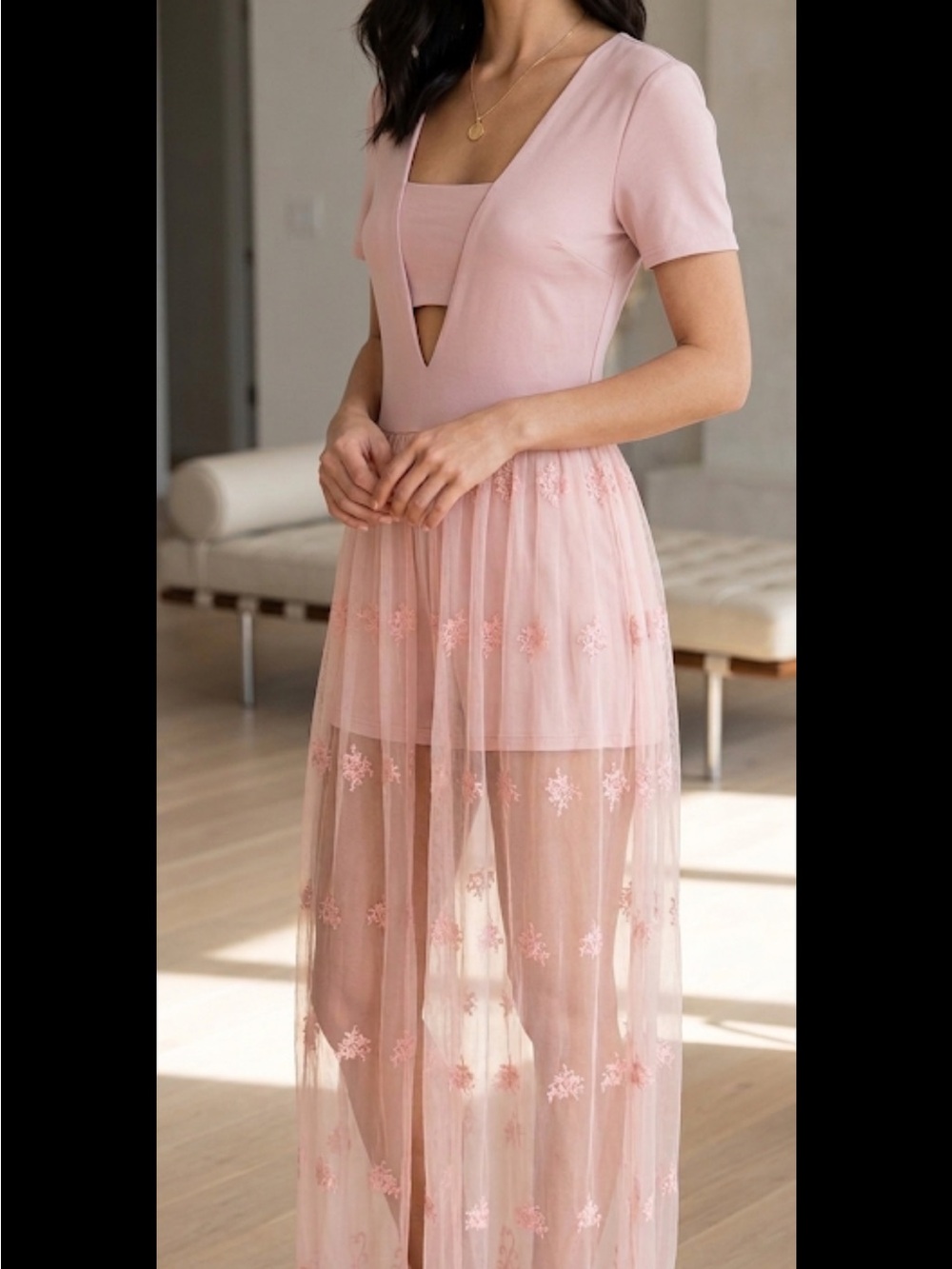 NWT The Sang Shorts Romper Lt Pink Boho Princess Fairy Sz Large